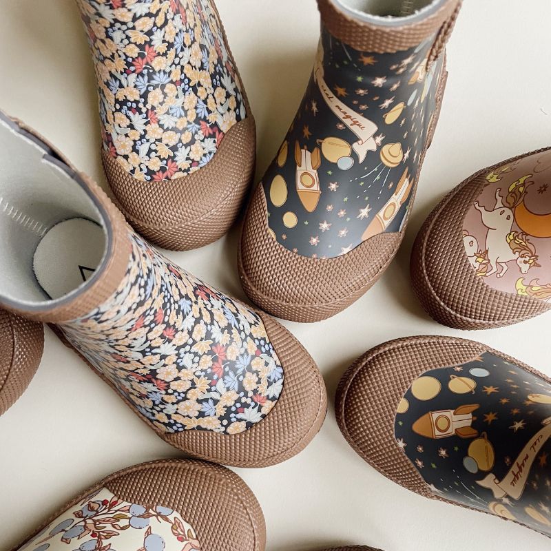 Welly Rain Rubber Boots - Size 21 to 30 - French Oak