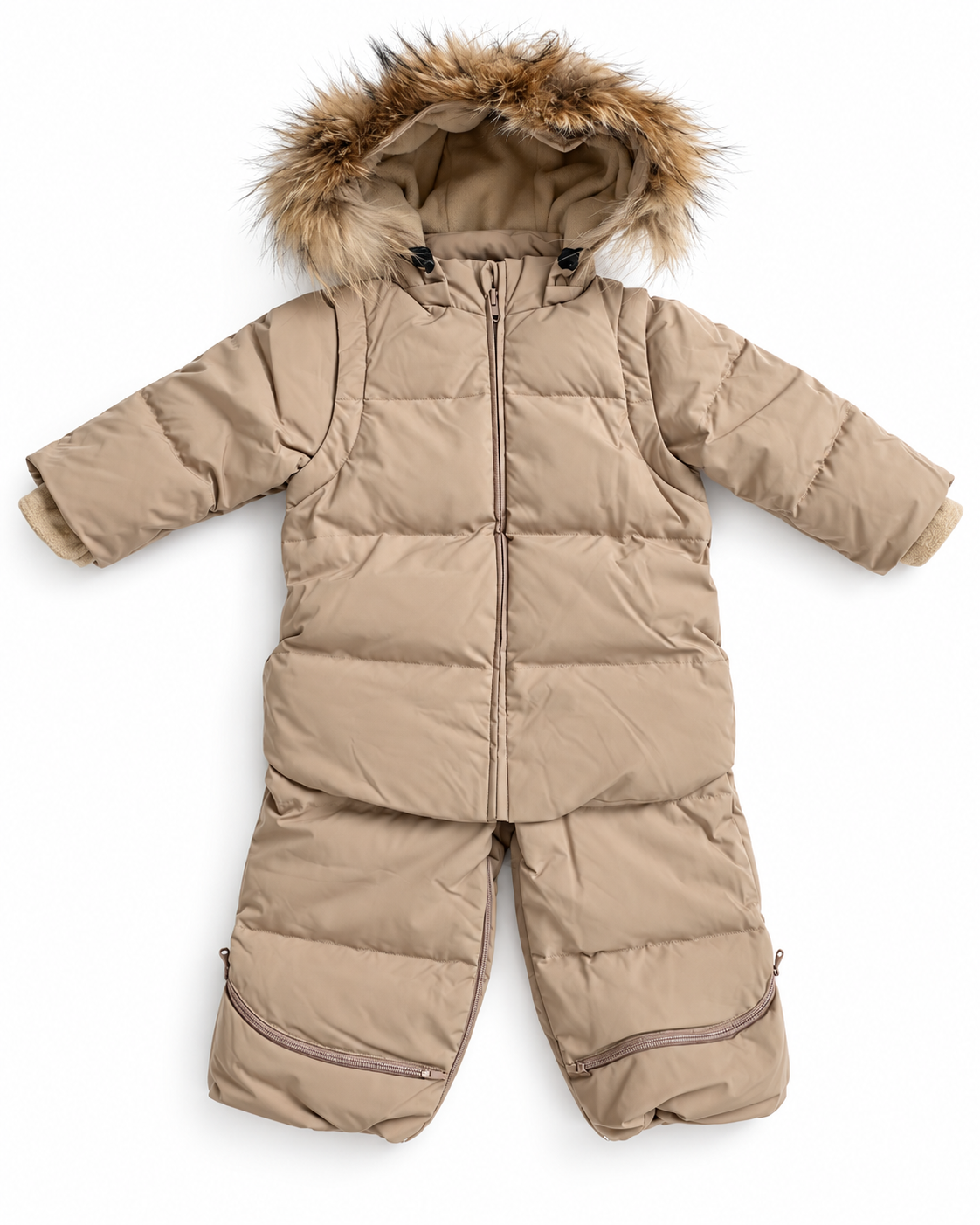 Beige 4in1 Transformer Snowsuit