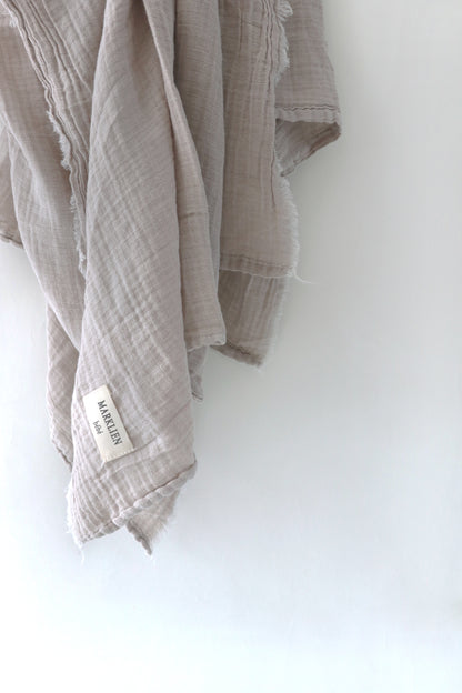 2 Layer Muslin Swaddle  100% muslin cotton gender neutral earthy tone large baby swaddle.  Perfect size for swaddle, blanket, sun shield, nursing cover and more! 