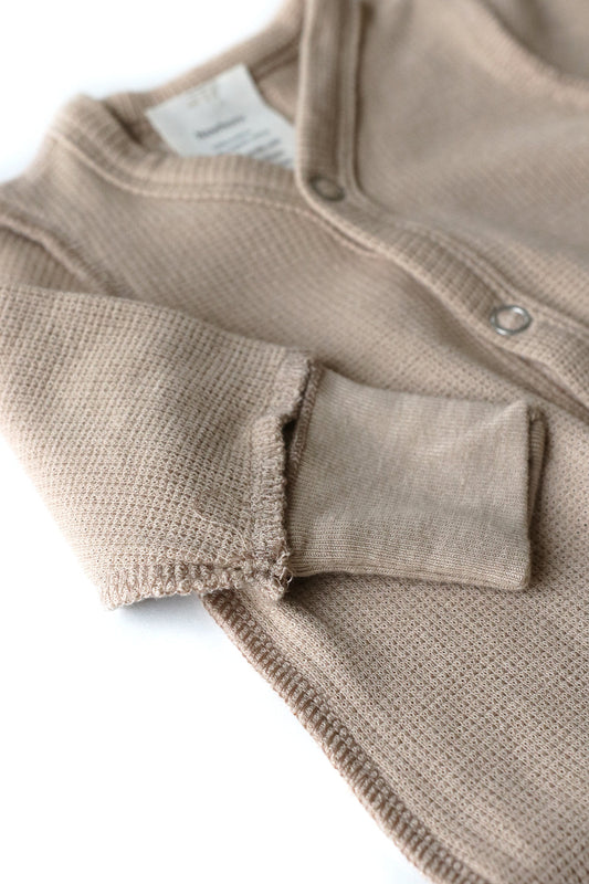 Bamboo Seams Out Sleepsuit Taupe
